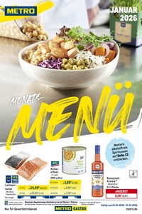 METRO Prospekt - Monats-Menü Januar 2026