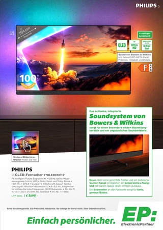 Vorschau des ElectronicPartner Prospekts - Fernseher, Seite 3