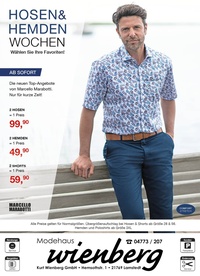 Modehaus Wienberg Prospekt - Hosen und Hemden Wochen