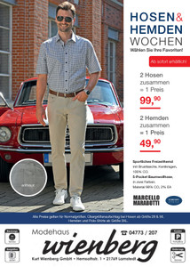 Modehaus Wienberg Prospekt - Hosen und Hemden Wochen