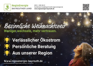 Bayernwerk Regio Energie Prospekt - Besinnliche Weihnachtszeit - Bayreuther Land