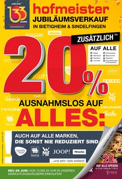 hofmeister Prospekt - Jubiläumsverkauf