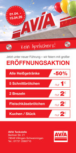 AVIA Servicestation Prospekt - Eröffnungsaktion