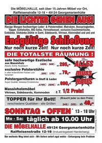 RMM-Möbel Prospekt - Räumungsverkauf