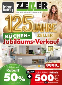 Wohnkauf Zeller Prospekt - 125 Jahre Zeller - Küchen- Jubiläums Verkauf