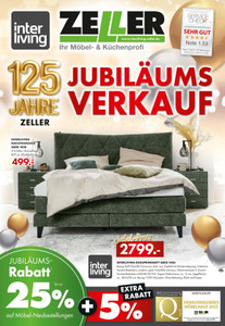 Wohnkauf Zeller Prospekt - 125 Jahre Jubiläumsverkauf - Küchen Tester