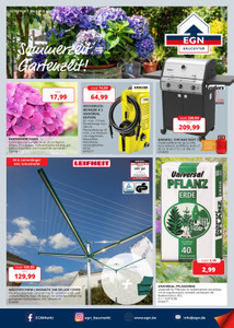 EGN Bauzentrum Werdau Prospekt - Sommerzeit = Gartenzeit!