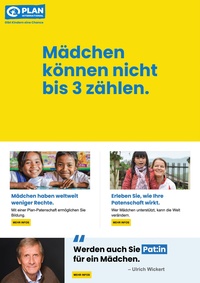 Plan International Prospekt - Mädchen können nicht bis 3 zählen