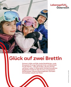 Urlaub in Österreich Prospekt - Glück auf zwei Brettln