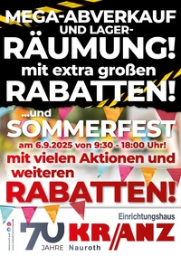 Einrichtungshaus Kranz Prospekt - Abverkauf- u. Lagerräumung