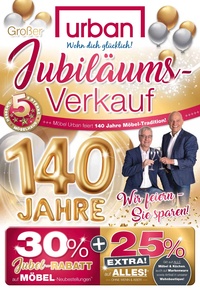 Möbel Urban Prospekt - Jubiäum Möbel Urban