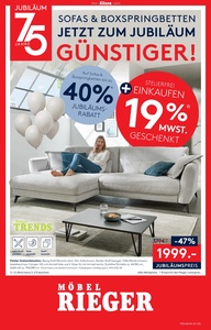 Möbel Rieger Prospekt - Sofas und Boxspringbetten