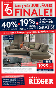 Möbel Rieger Prospekt - Angebote ab 29.12.