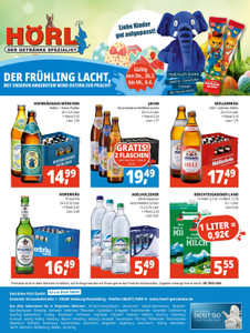 Hörl Getränkemarkt Prospekt - Der Frühling lacht, mit unseren Angeboten wird Ostern zur Pracht! - Seite 1