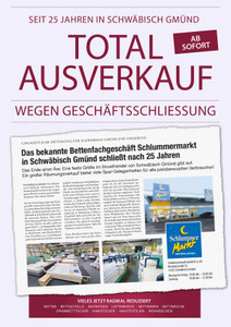 Schlummermarkt Prospekt - Total Ausverkauf