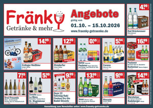 Fränky Getränkemarkt Prospekt - Oktober 1