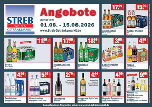 Streb Wein & Getränkemarkt Prospekt - August 01