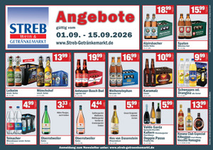 Streb Wein & Getränkemarkt Prospekt - September 1