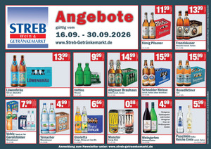 Streb Wein & Getränkemarkt Prospekt - September 2