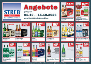 Streb Wein & Getränkemarkt Prospekt - Oktober