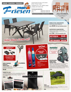 Profi Friesen Prospekt - Möbel deinen Garten auf!