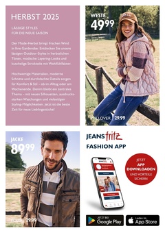 Jeans Fritz Prospekt - Herbst Inspirationen