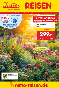 Netto Marken-Discount Prospekt - Reisemagazin August 2026 - Seite 1