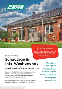 GEWE Selecta Fenster- und Rolladenfabrik Prospekt - Schautage und Info Wochenende 08.03 + 09.03.