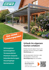 GEWE Selecta Fenster- und Rolladenfabrik Prospekt - Urlaub im eigenen Garten