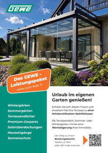 GEWE Selecta Fenster- und Rolladenfabrik Prospekt - Urlaub im eigenen Garten