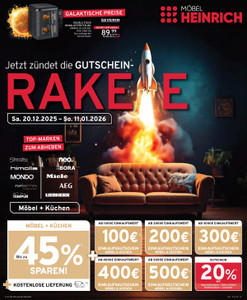 Möbel Heinrich Prospekt - Gutschein-Rakete