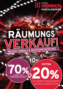 Möbel Heinrich Prospekt - Räumungsverkauf wegen Umbau