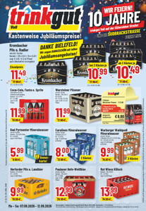 trinkgut Prospekt - Angebote ab 07.09. - Seite 1