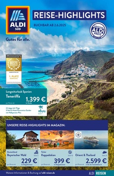 ALDI SÜD Prospekt - ALDI Reisemagazin Juni 2025