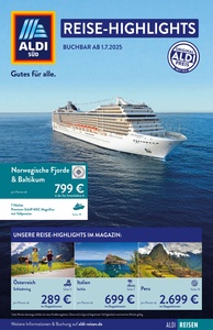 ALDI SÜD Prospekt - ALDI Reisemagazin Juli 2025