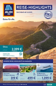 ALDI SÜD Prospekt - ALDI Reisemagazin August 2025
