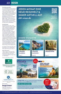 ALDI SÜD Prospekt - ALDI Reisemagazin Oktober 2025