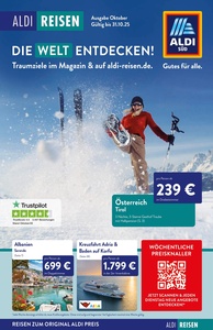 ALDI SÜD Prospekt - ALDI Reisemagazin Oktober 2025
