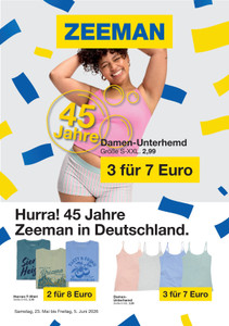 Zeemann Prospekt - Hurra! 45 Jahre Zeeman in Deutschland.