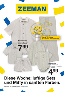 Zeemann Prospekt - Luftige Sets und Miffy in sanften Farben.