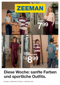 Zeemann Prospekt - Diese Woche: sanfte Farben und sportliche Outfits.