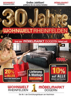 Wohnwelt Rheinfelden Prospekt - 30 Jahre Wohnwelt Rheinfelden - Seite 1