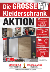Wohnwelt Rheinfelden Prospekt - Kleiderschrank Aktion