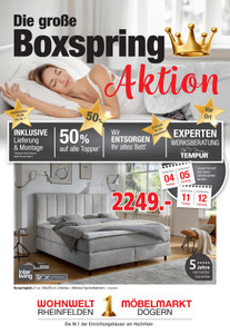 Wohnwelt Rheinfelden Prospekt - Boxspring Aktion