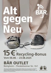 BÄR Schuhe Prospekt - Alt gegen neu