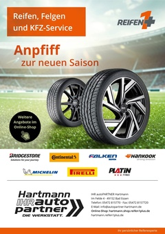 autoPARTNER Hartmann Prospekt - Reifen,Felgen und KFZ-Service 