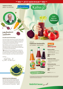 Reformhaus Kaliss Prospekt - 2026/06 | Reformhaus Kaliss Aktionsmagazin Feb.