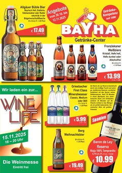 Getränke BAYHA Prospekt - Angebote ab 31.10. - Seite 1