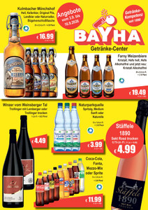Getränke BAYHA Prospekt - Angebote ab 04.09.