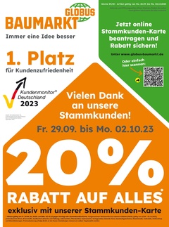 Globus Baumarkt Prospekt - Angebote ab 25.09.